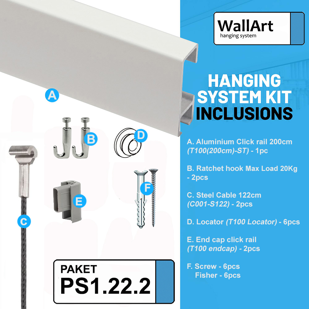 PAKET WallArt Hanging System Steel 1.2meter (PS1.22.2)